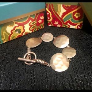 Kenneth Cole New York Light Gold Tone Hammered Bracelet